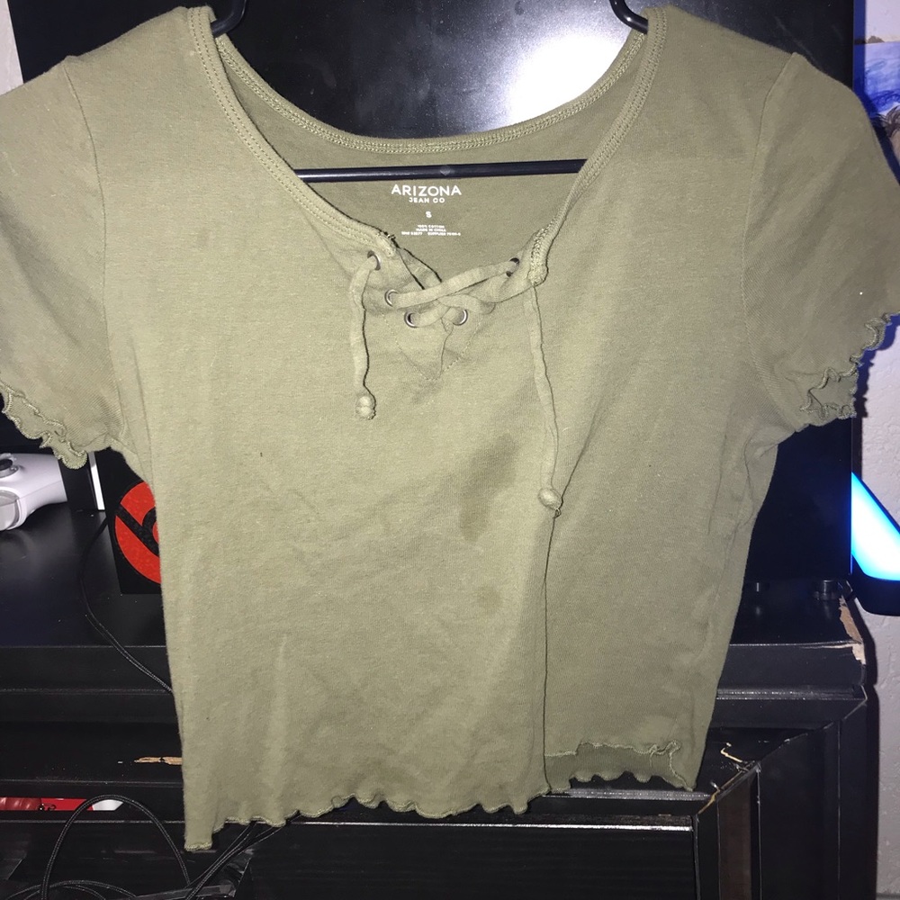 Olive green crop top